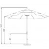 11′ Market Umbrella with Crank Lift – 20 colors available